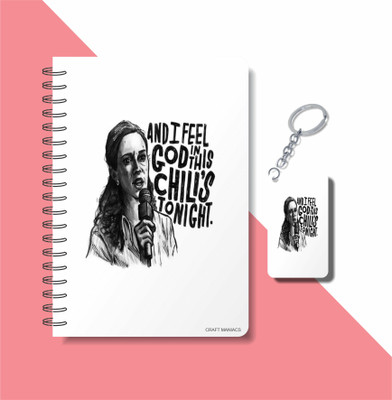 craft maniacs OFFICE SITCOM 2023 DIARY & KEYCHAIN A5 Notebook RULED 120 Pages(Multicolor)