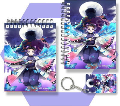 craft maniacs DEMON SLAYER A6 NOTEBOOKS A6 Notebook UNRULED 100 Pages(White)