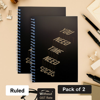 GARGANDASSOCI SPECTRUM A5 Diary RULED 150 Pages(Black, Pack of 2)