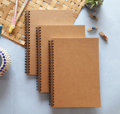 TORTUGA A5 SPIRAL Bound notebook unruled dairy A5 Notebook Unruled 100 Pages(Brown, Pack of 3)
