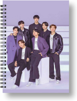 3DS Notebook A5 Diary Ruled 144 Pages(Purple, White)