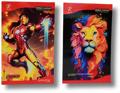 JagguRan SRIJI CANVAS AVENGERS AND LION COMBOEDITION A4 Notebook 2 PIECE RULING 2 PIECE UNRULLING 160 Pages(Multicolor, Pack of 4)