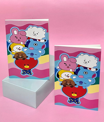 Le Delite BTS A5 Notebook RULED 100 Pages(Multicolor, Pack of 2)