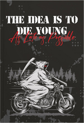 MOTOCUPID Die Young as late as Possible A5 Notebook plain 160 Pages(Reaper)