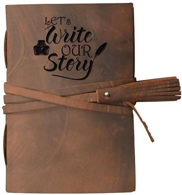 DI-KRAFT Handmade Diary With yes you can Engraving Classic Design Leather A6 Diary Unruled 200 Pages(Brown)