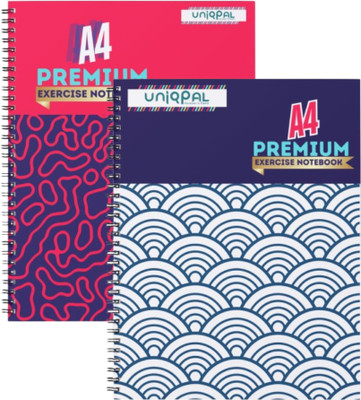 UNIQPAL NOTEBOOK Regular Notebook UNRULED / PLAIN 200 Pages(Multicolor, Pack of 2)