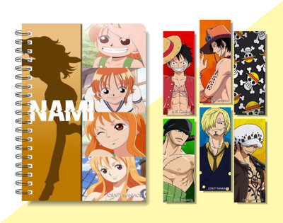 craft maniacs 2024 ONE PIECE DIARY & 6 FREEBIE BOOKMARKS A5 Diary RULED 160 Pages(Multicolor)