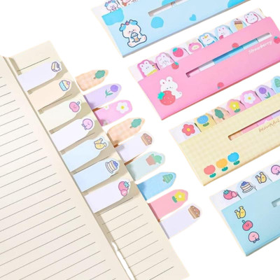 Sakuya 5 cm Cartoon Print Notebook – Indexed Journal diary for School and College Students Self Adhesive Sticker(Pack of 8)