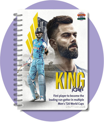 craft maniacs CRICKET 2025 DIARY COLLECTION A5 Notebook RULED 160 Pages(White)