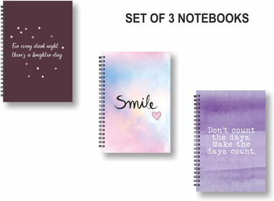 ROT RIX combo of 3 Notebooks A5 Diary Ruled 144 Pages(Multicolor, Pack of 3)