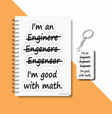 craft maniacs ENGINEER COLLECTION A5 Notebook RULED 160 Pages(White)