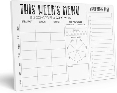 Inkdotpot Meal Planner Regular Planner Unruled 54 Pages(White)
