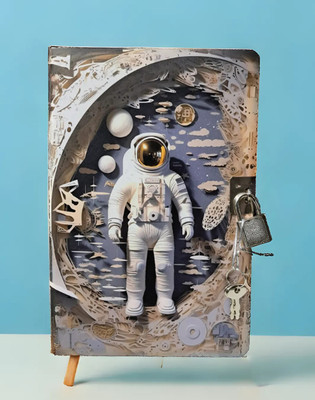 TECHNOCHITRA Secret Space Astronaut Diary with Lock and Key A5 Notebook Ruled 180 Pages(Multicolor)