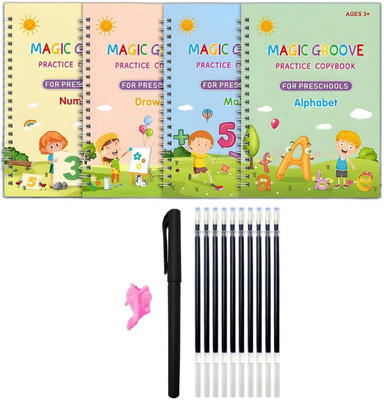 viDixn Magic Practice Copybook Assorted Gift Set Ruled 32 Pages(Multicolor, Pack of 4)