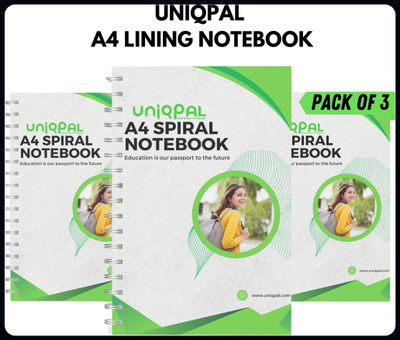 Puvi SPIRAL Notebook A4 Notebook RULED /LINE 200 Pages(Multicolor, Pack of 3)
