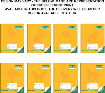 ECONAMA Recyclable::Double Line::Hard Bound::eco friendly Book-size Notebook Double Line 172 Pages(Orange, Pack of 6)