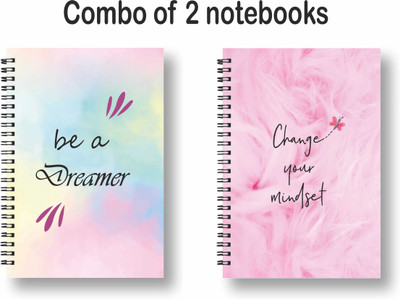 ROT RIX combo of 2 Notebooks A5 Diary Unruled 144 Pages(Pink, Pack of 2)