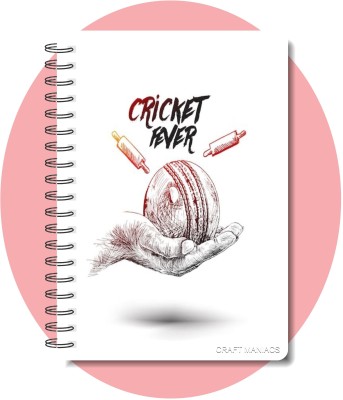 craft maniacs CRICKET 2024 NOTEBOOK COLLECTION A5 Diary RULED 160 Pages(White)