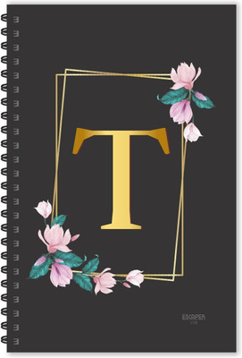 ESCAPER T letter diary (Ruled - A5), T initial Diary, T alphabet Notebook A5 Diary Ruled 160 Pages(MulticolorT)
