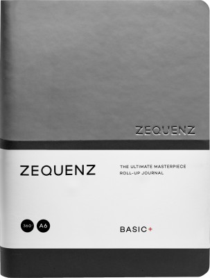 Zequenz A6 Size 10.5x14cm Basic Plus Series 70gsm 360 Degree Flexible Handmade A6 Notebook Blank + Ruled 200 Pages(Grey/Black)
