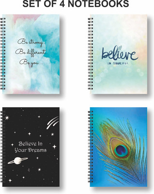 Papco Notebook A5 Diary Ruled 144 Pages(Multicolor, Pack of 4)