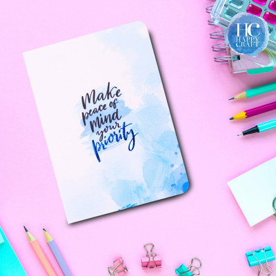 HC with HAPPY CRAFT Make Peace Notebook A5 Diary Dotted 160 Pages(Multicolor)