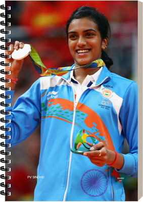 ESCAPER Bedminton Player PV Sindhu Diary For Men, Notepad, Spiral Notebook A5 Diary Ruled 160 Pages(PV Sindhu)