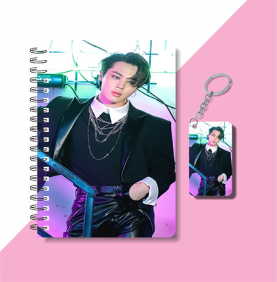 craft maniacs JIMIN DIARY & KEYCHAIN A5 Diary RULED 120 Pages(Multicolor)