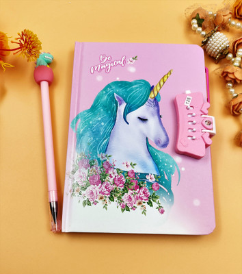 Paper Bear Unicorn A4 Diary ruled 70 Pages(Pink)