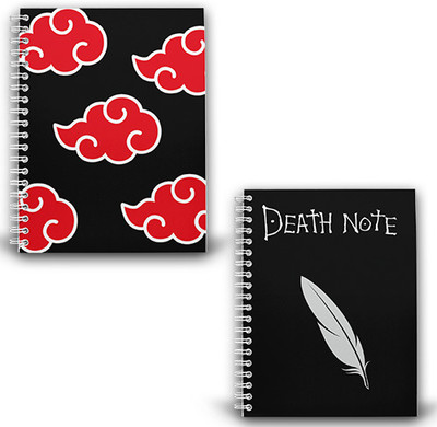 RINKON Anime Notebook Deathnote PACK 2 Comics Death note Diary Notepad A5 Notebook Unrulled 160 Pages(Multicolor, Pack of 2)