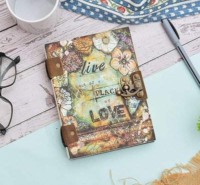 ARSHAD HANDICRAFT Classic Printed Journal A5 Diary Plain 200 Pages(Multicolor)