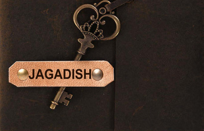 Rjkart JAGDISH embossed Leather Cover Diary With Key Lock A5 Diary Unruled 200 Pages(JAGDISH)