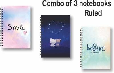 ROT RIX combo of 3 Notebooks A5 Diary ruled 144 Pages(Multicolor, Pack of 3)