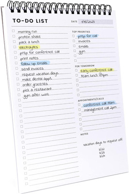 TTWONE To Do List Notepad - Daily Planner Notepad Undated 52 Sheets B5 Note Pad Ruled 60 Pages(White)