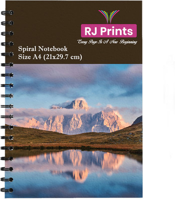 RJPRINTS Hils Spiral Notebook A4 Notebook Plain 200 Pages(Multicolor)