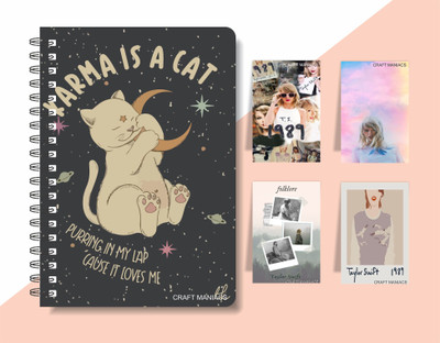 craft maniacs 2023 TAYLOR DIARY + SET OF 4 MAGNETIC BOOKMARKS A5 Diary RULED 160 Pages(Multicolor)