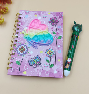 Paper Bear POP IT Spiral Dairy A4 Diary ruled 80 Pages(Pink)