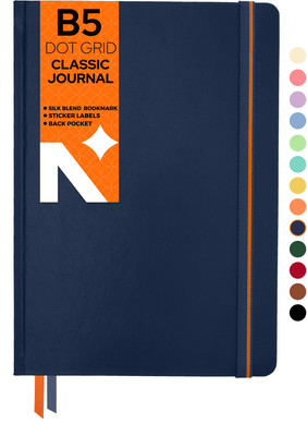 NEORAH - Dot Grid Journal Notebook - 110 GSM - Office Hardcover Notebook - B5 Notebook DOTTED 160 Pages(Dark Blue)