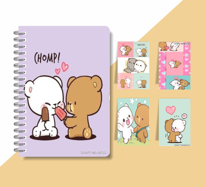 craft maniacs MILK & MOCHA 2023 COLLECTION A5 Notebook RULED 160 Pages(Multicolor)