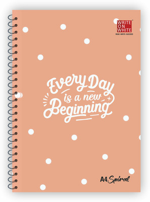 WRITE ON WHITE PREMIUM QUALITY SPIRAL A4 Notebook Rulled 300 Pages(PEACHE)