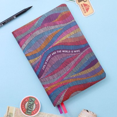 Doodle Soft Foam Padded Undated A5 Notebook Ruled 160 Pages(Whimsical Waves)