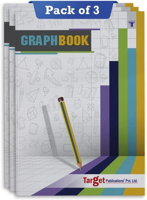 Target Publications 3 Graph Books A4 Notebook ruled 168 Pages(Green, White, Pack of 3)