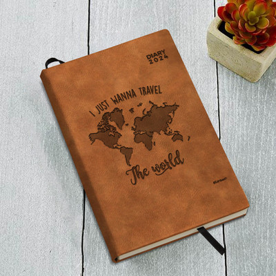 DI-KRAFT 2024 New Year Diary A5 Diary Ruled 365 Pages(Brown)