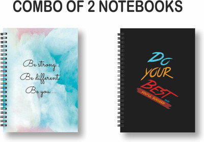 ROT RIX combo of 2 Notebooks A5 Diary ruled 144 Pages(Black, Blue, Pack of 2)