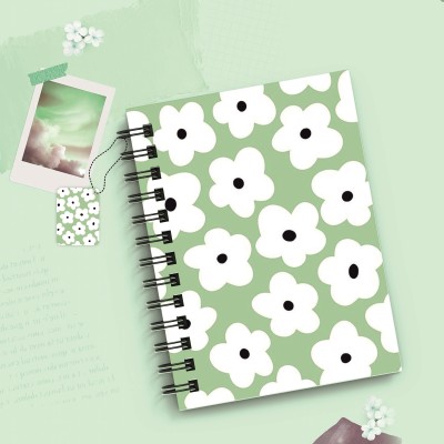 DI-KRAFT Wiro binding diary A5 Diary Unruled 160 Pages A5 Diary Unruled 160 Pages(White, Green)