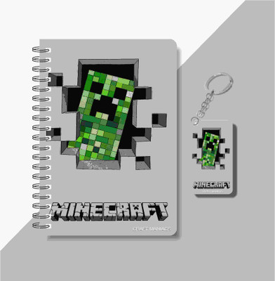 craft maniacs MINECRAFT DIARY & KEYCHAIN A5 Notebook RULED 120 Pages(Multicolor)