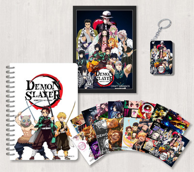 craft maniacs DEMON SLAYER GIFTING SET A5 Diary RULED 120 Pages(COLOR, Pack of 4)