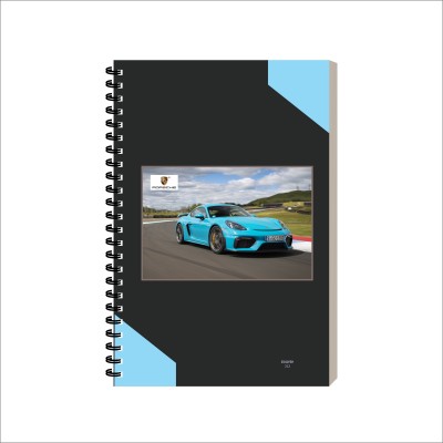 ESCAPER Porsche Car Diary, Laminated Soft Cover Notebook, Spiral Ruled Notepad A5 Diary Ruled 160 Pages(Porsche)