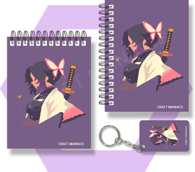 craft maniacs DEMON SLAYER A6 NOTEBOOKS A6 Diary UNRULED 100 Pages(White)