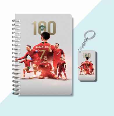 craft maniacs FOOTBALLER DIARY & KEYCHAIN A5 Notebook RULED 120 Pages(Multicolor)